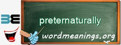 WordMeaning blackboard for preternaturally